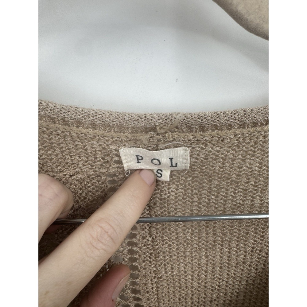POL Knit Distressed Star Print Sweater Oversized Women S Brown Granolagirl Retro - Picture 3 of 7